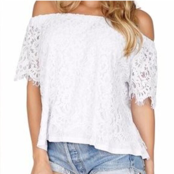 Generation Love Carly Off Shoulder Top in White sz XS - Picture 1 of 4